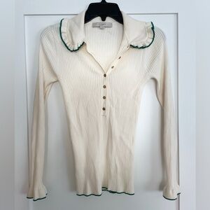 Loft Rib Knit Peter Pan Collar Too